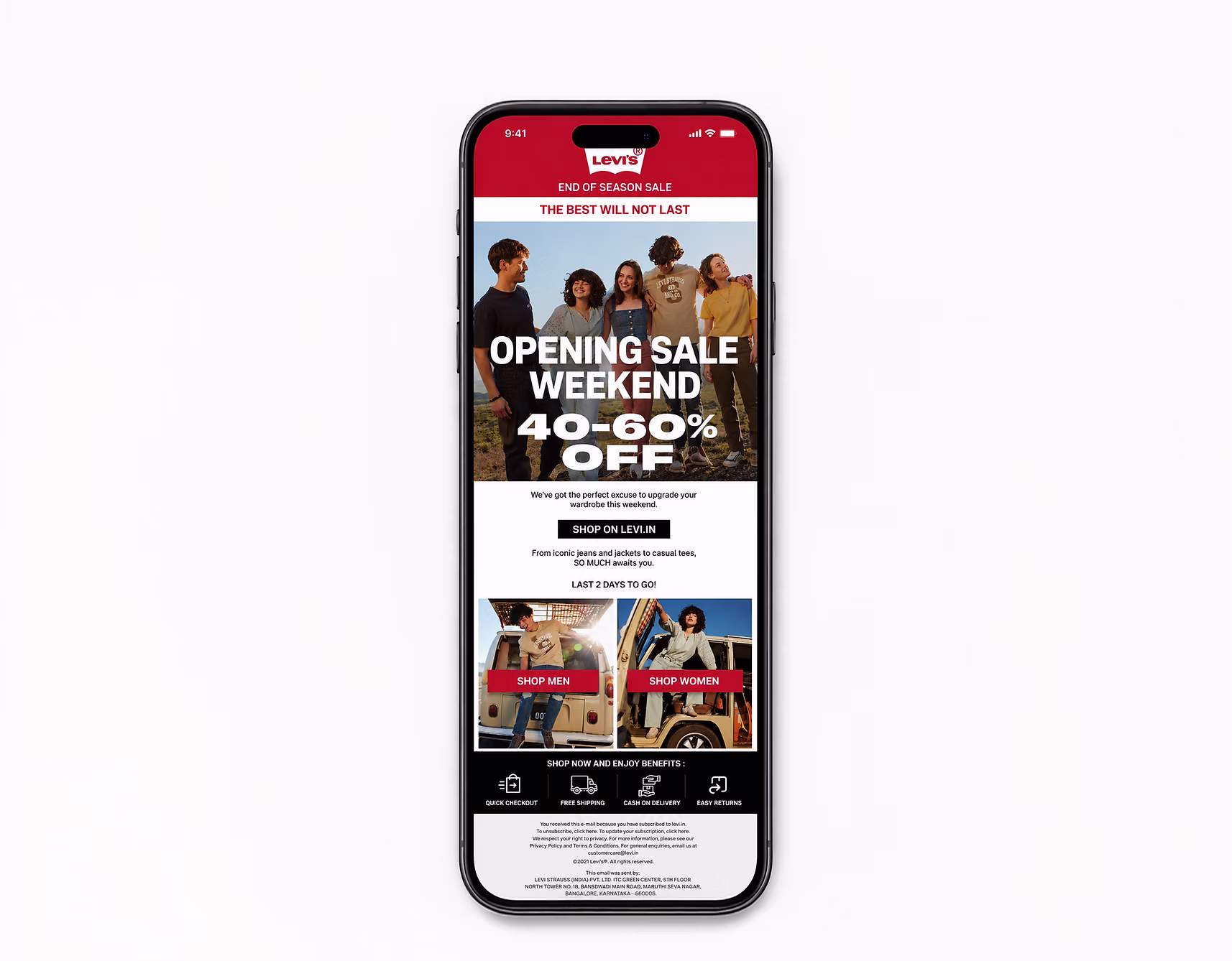 LEVI'S EMAILERS email design 1
