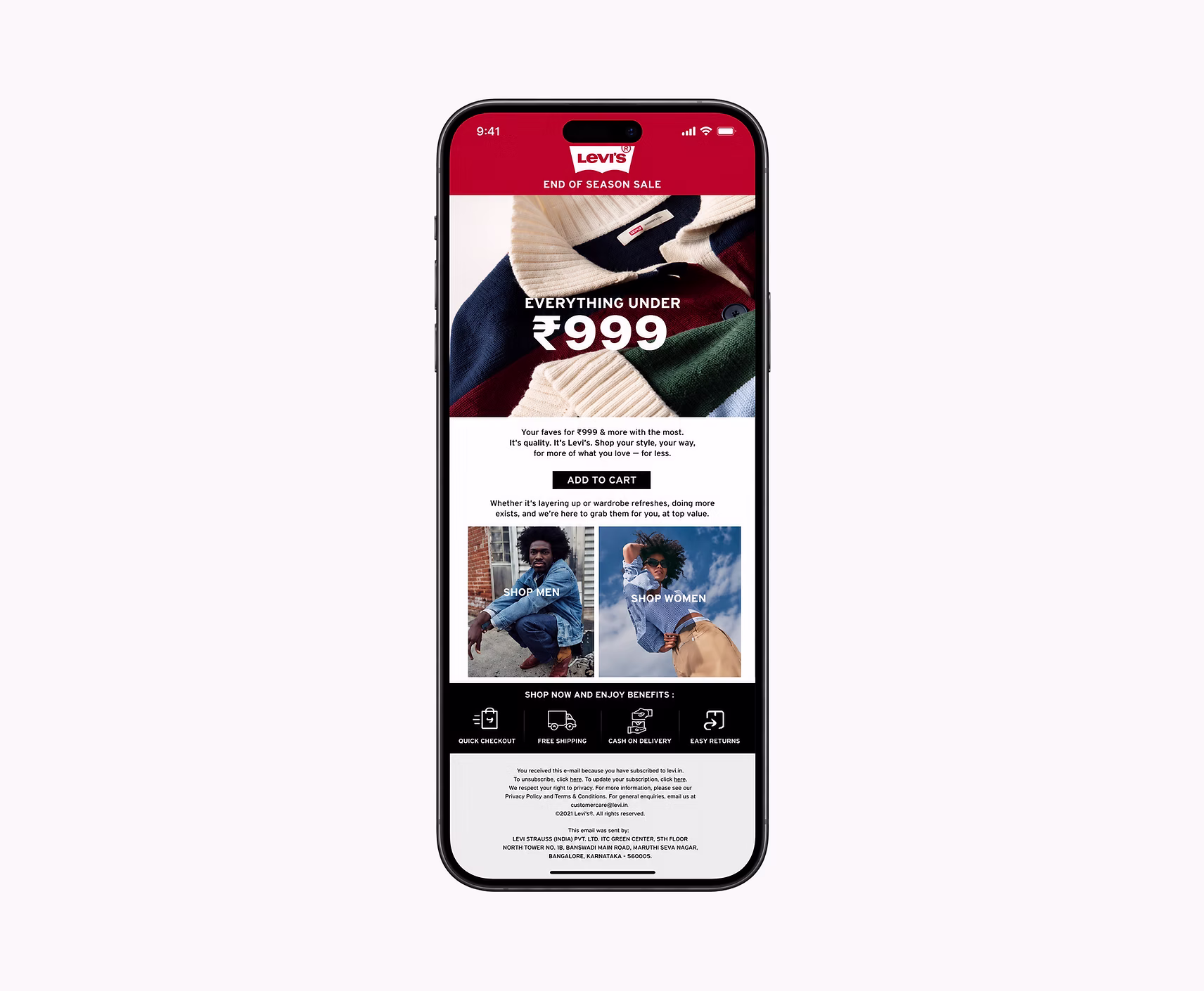 LEVI'S EMAILERS email design 4
